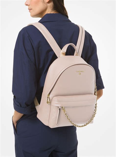 michael kors slater medium pebbled leather backpack pink one size|Michael Kors medium backpack sale.